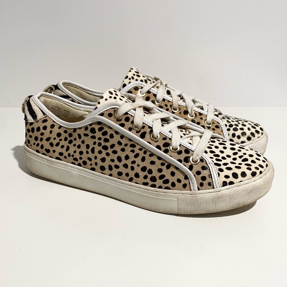 Ann Taylor Women's Leopard Print Sneakers Natalia Spotted Haircalf - Picture 4 of 11